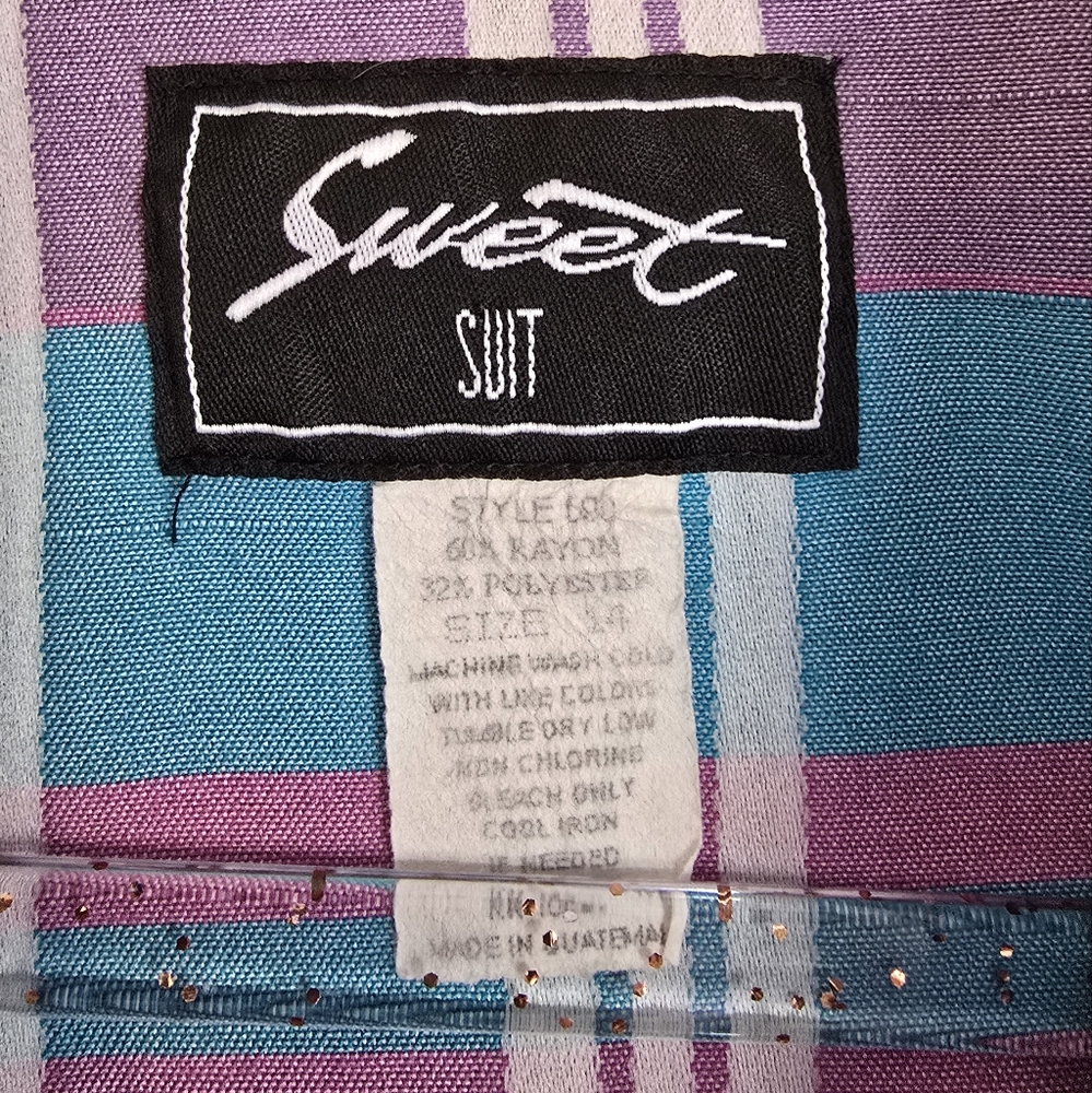 Vintage Pastel Plaid Suit Vest Tank Top - Picture 6 of 9